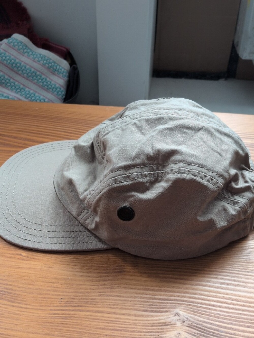 Casual Tan 5-Panel Cap New York Hat co. w Vents - Picture 3 of 4